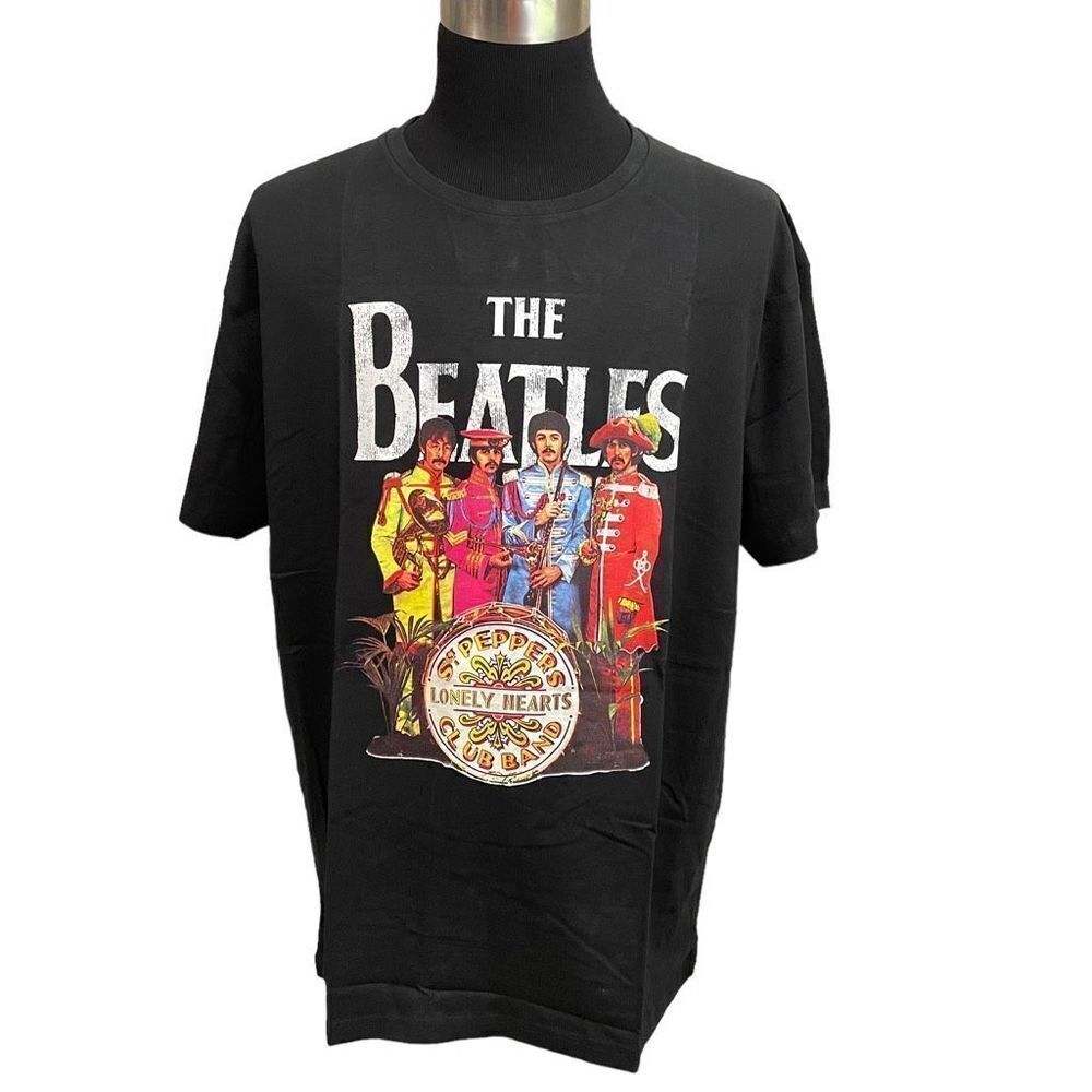 THE BEATLES_Packaged‎ Sgt Pepper Men’s Black T-Shirt, Official Product 2XL NEW